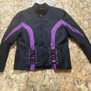Woman’s Motorcycle Jacket with Liner - Canvas Riding Jacket - Medium